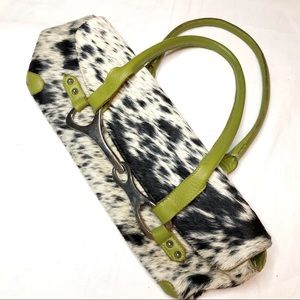 E.V. Handcrafted Green Leather Cowhide Handbag